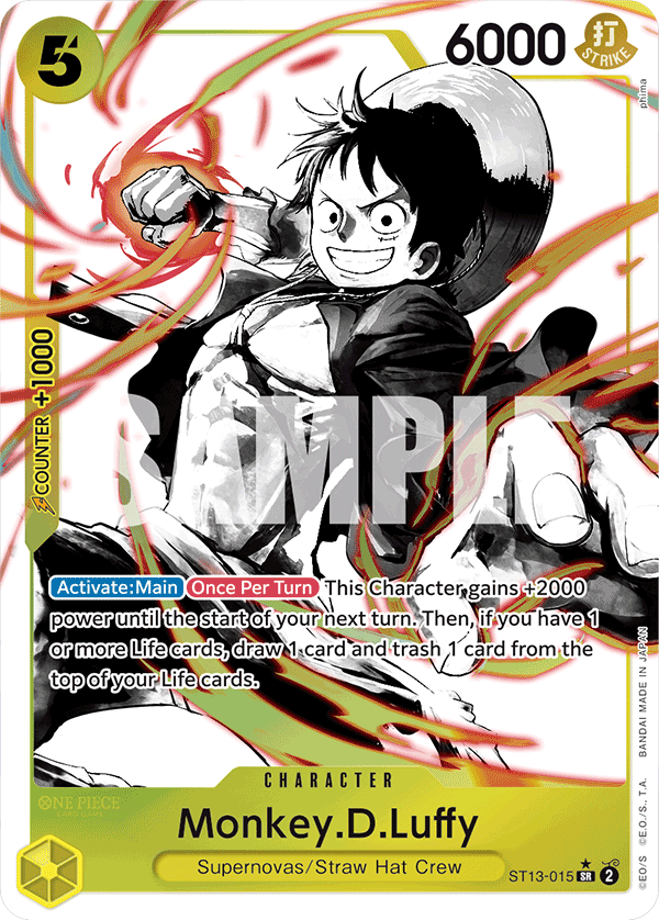 Carte Monkey.D.Luffy ST13-015_p1 Super Rare Alt Art — One Piece TCG ST-13 Starter Deck: The Three Brothers (Bandai)