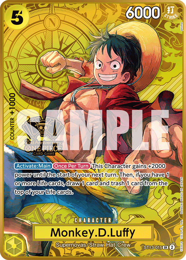 Carte Monkey.D.Luffy ST13-015_p2 Super Rare Alt Art — One Piece TCG OTHER One Piece Products (Bandai)