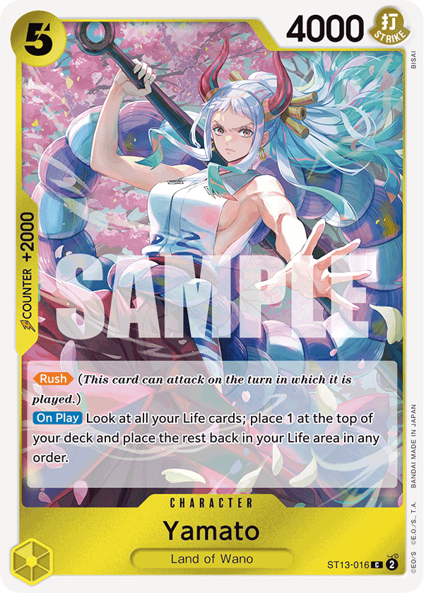 Carte Yamato ST13-016 Common — One Piece TCG ST-13 Starter Deck: The Three Brothers (Bandai)