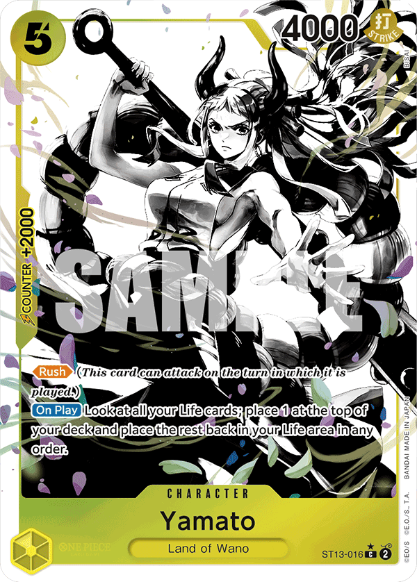 Carte Yamato ST13-016_p1 Common Alt Art — One Piece TCG ST-13 Starter Deck: The Three Brothers (Bandai)