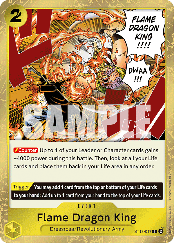 Carte Flame Dragon King ST13-017 Common — One Piece TCG ST-13 Starter Deck: The Three Brothers (Bandai)
