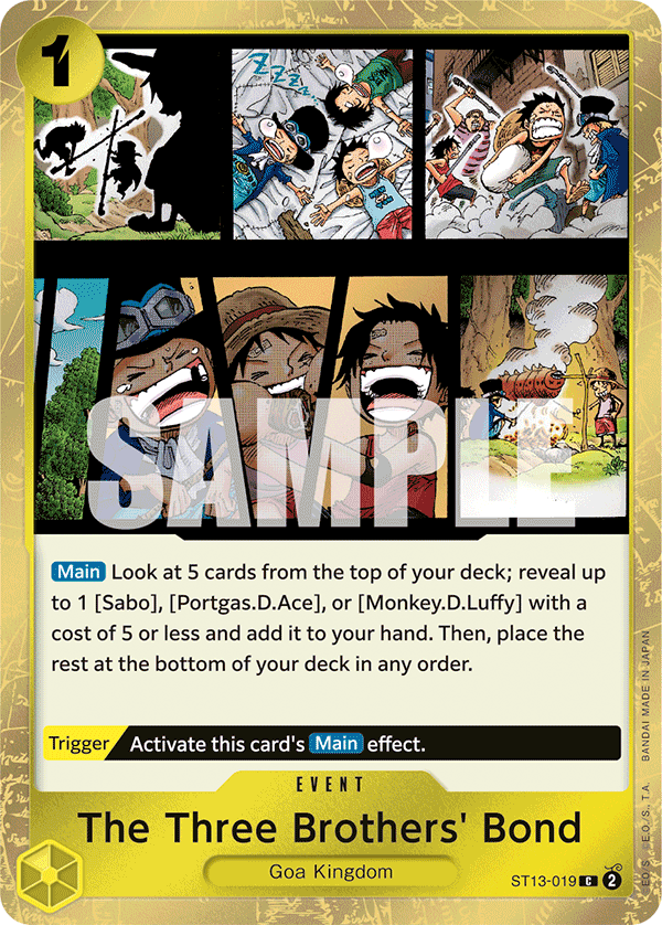 Carte The Three Brothers' Bond ST13-019 Common — One Piece TCG ST-13 Starter Deck: The Three Brothers (Bandai)