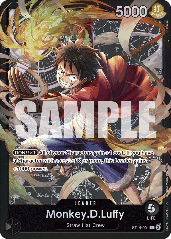 Carte Monkey.D.Luffy ST14-001 Leader — One Piece TCG ST-14 (Bandai)