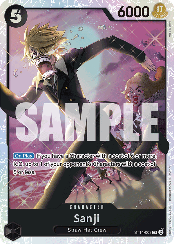 Carte Sanji ST14-003 Super Rare — One Piece TCG ST-14 (Bandai)