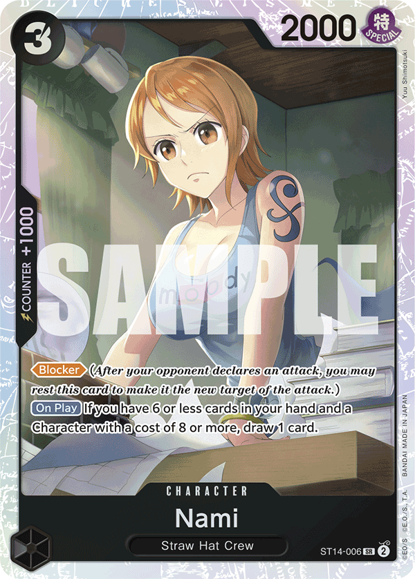 Carte Nami ST14-006 Super Rare — One Piece TCG ST-14 (Bandai)