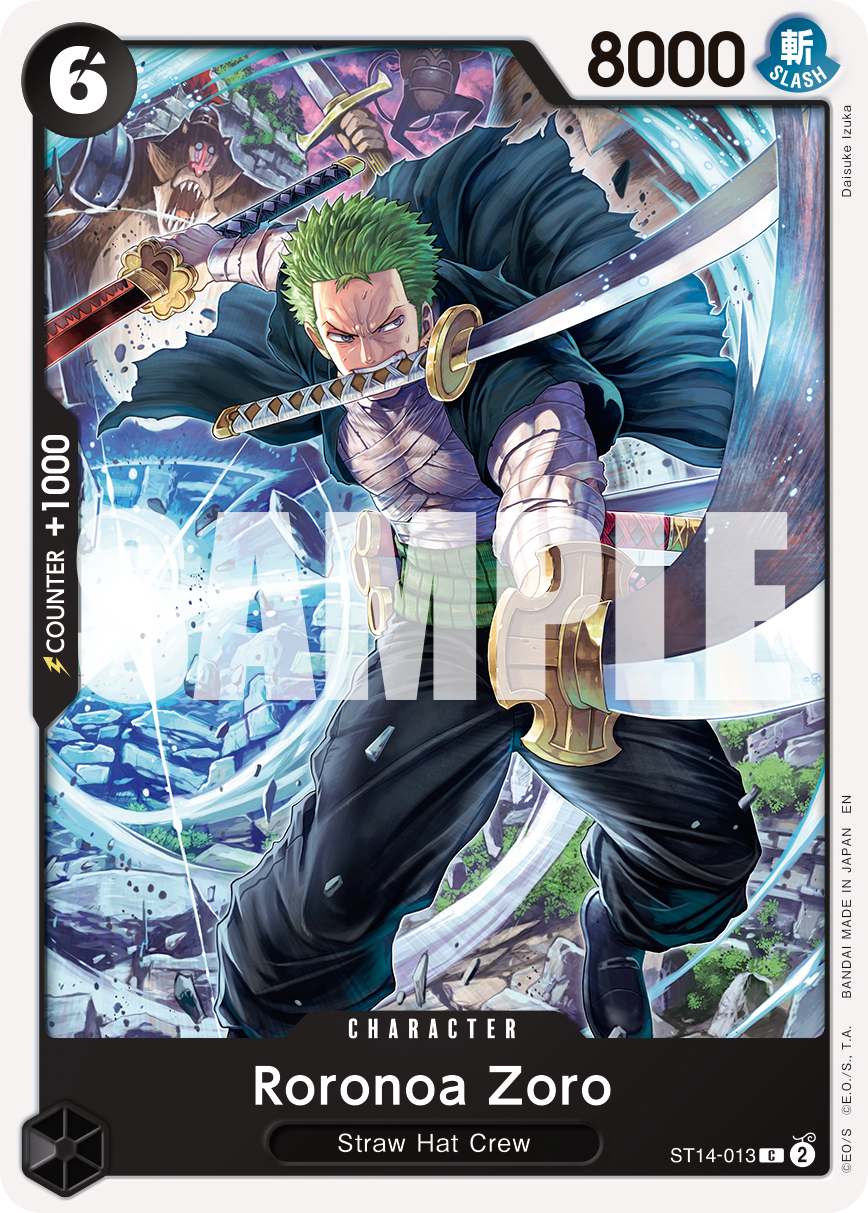 Carte Roronoa Zoro ST14-013_r1 Common Serial — One Piece TCG PRB-02 The Best Vol. 2 (Bandai)