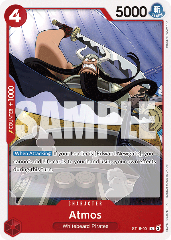Carte Atmos ST15-001 Common — One Piece TCG ST-15 Starter Deck: Red Edward.Newgate (Bandai)