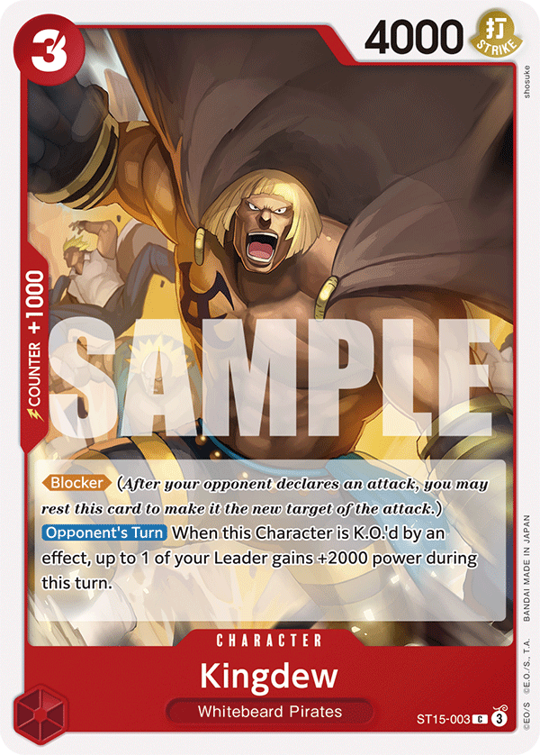 Carte Kingdew ST15-003 Common — One Piece TCG ST-15 Starter Deck: Red Edward.Newgate (Bandai)