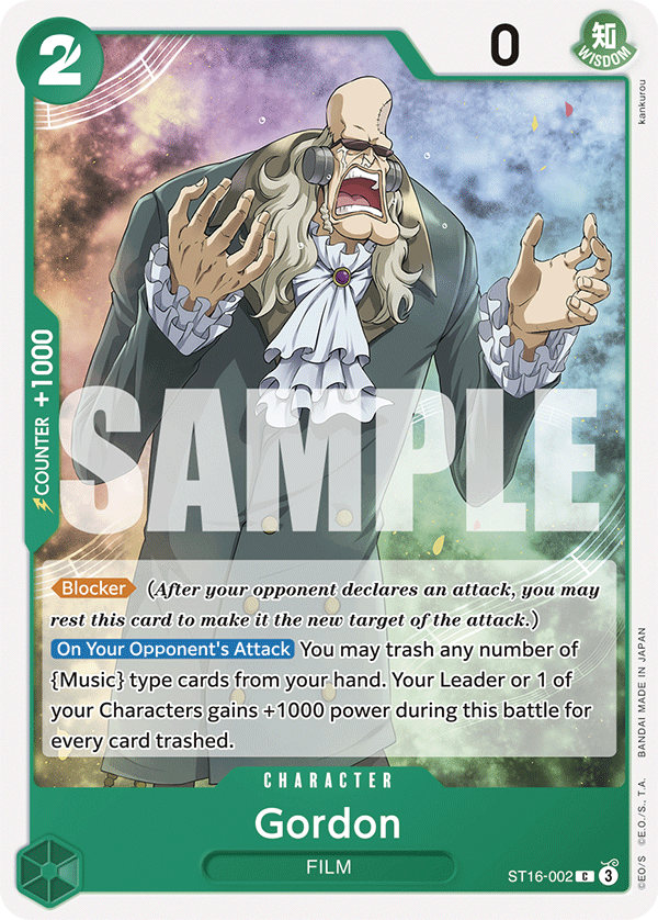 Carte Gordon ST16-002 Common — One Piece TCG ST-16 (Bandai)