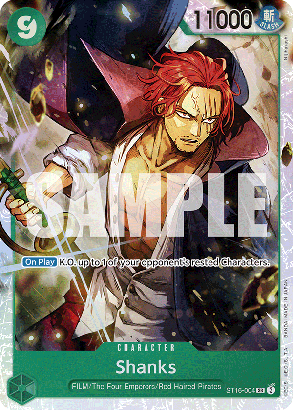 Carte Shanks ST16-004 Super Rare — One Piece TCG ST-16 Starter Deck: Green Uta (Bandai)