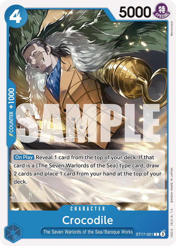 Carte Crocodile ST17-001 Common — One Piece TCG ST-17 Starter Deck: Blue Donquixote Doflamingo (Bandai)