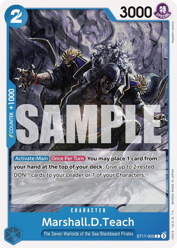 Carte Marshall D. Teach ST17-005 Common — One Piece TCG ST-17 Starter Deck: Blue Donquixote Doflamingo (Bandai)