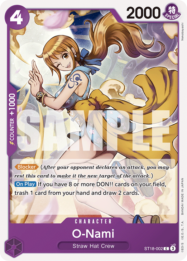 Carte O-Nami ST18-002 Common — One Piece TCG ST-18 Starter Deck: Purple Monkey.D.Luffy (Bandai)