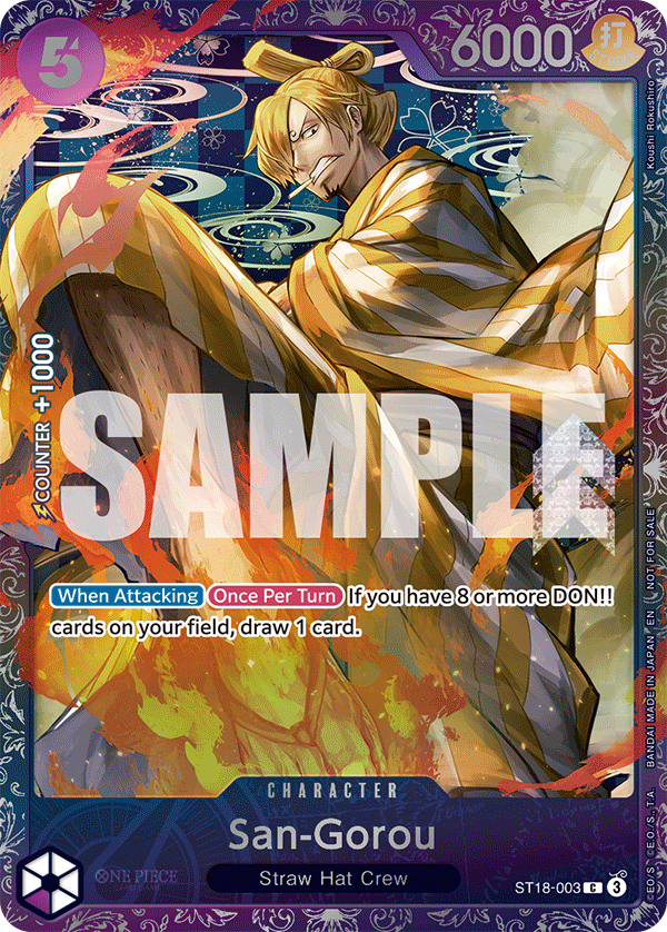 Carte Sangoro ST18-003_p1 Common Alt Art — One Piece TCG PROMO-ST-18 Promos: Purple Monkey.D.Luffy (Bandai)