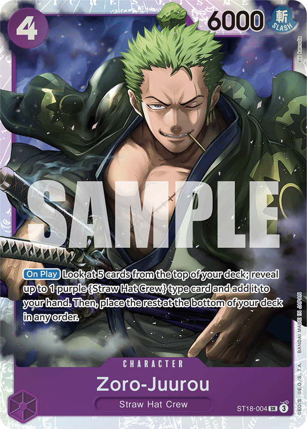 Carte Zorojuro ST18-004 Super Rare — One Piece TCG ST-18 Starter Deck: Purple Monkey.D.Luffy (Bandai)
