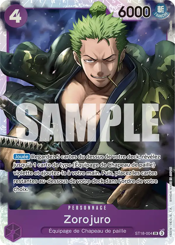 Carte Zorojuro SP ST18-004 OP12 — One Piece TCG (Bandai)
