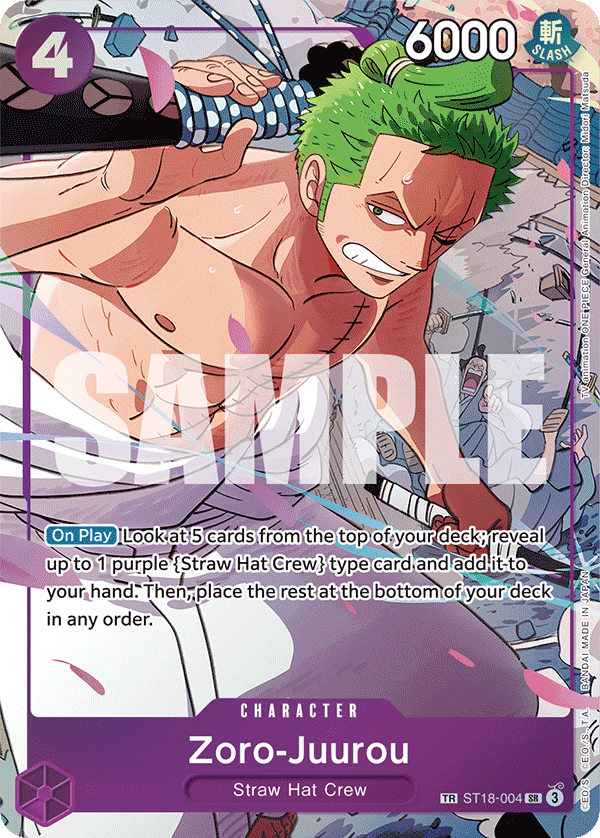 Carte Zorojuro ST18-004_p1 Treasure Rare — One Piece TCG OP-12 (Bandai)