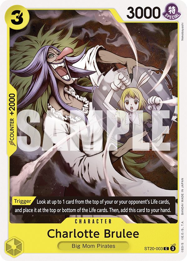 Carte Charlotte Brûlée ST20-003 Common — One Piece TCG ST-20 Starter Deck: Yellow Charlotte Katakuri (Bandai)