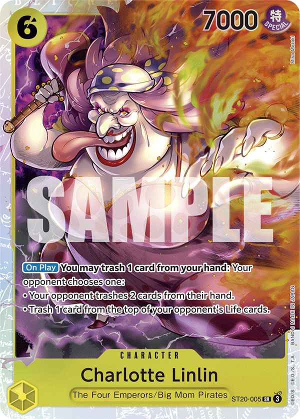 Carte Charlotte Linlin ST20-005 Super Rare — One Piece TCG ST-20 Starter Deck: Yellow Charlotte Katakuri (Bandai)