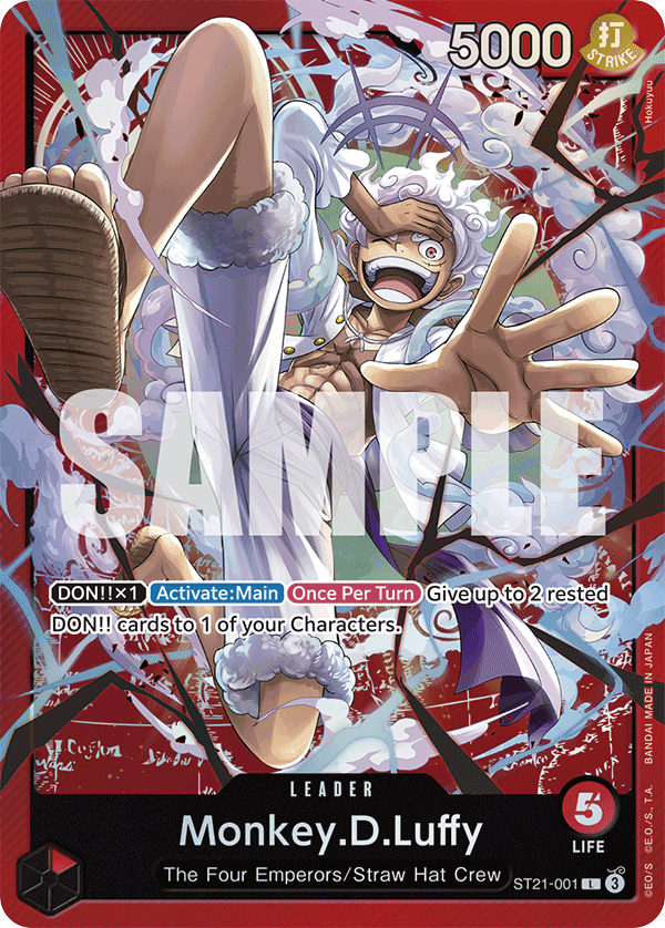 Carte Monkey D. Luffy ST21-001 Leader — One Piece TCG ST-21 (Bandai)