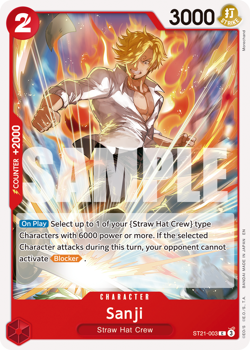 Carte Sanji ST21-003_r1 Common Serial — One Piece TCG PRB-02 The Best Vol. 2 (Bandai)