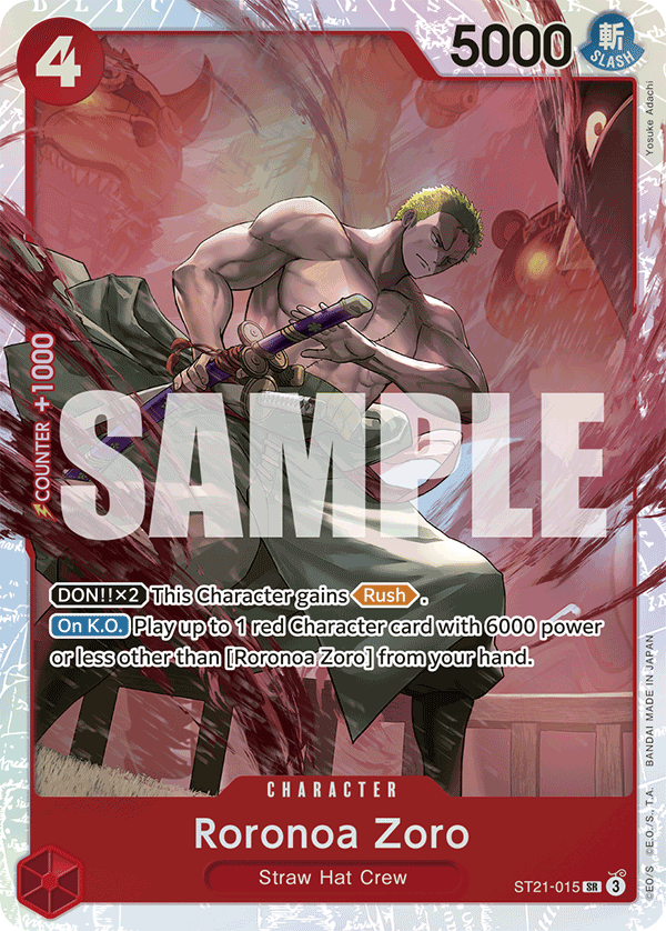 Carte Roronoa Zoro ST21-015 Super Rare — One Piece TCG ST-21 Starter Deck: Gear5 (Bandai)