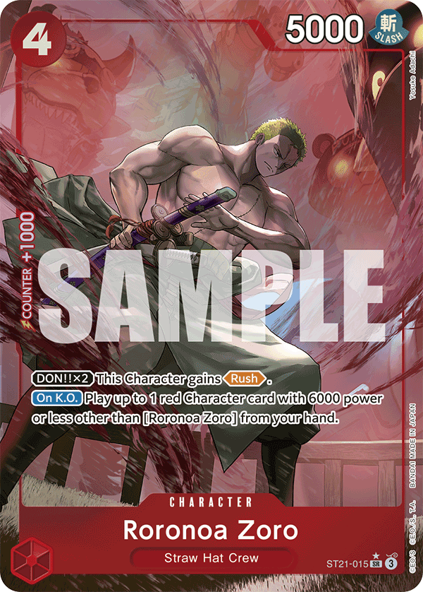 Carte Roronoa Zoro ST21-015_p1 Super Rare Alt Art — One Piece TCG ST-21 Starter Deck: Gear5 (Bandai)