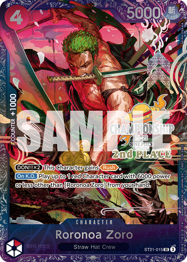 Carte Roronoa Zoro ST21-015_p3 Super Rare Alt Art — One Piece TCG PROMO-ST-21 Promos: Gear5 (Bandai)