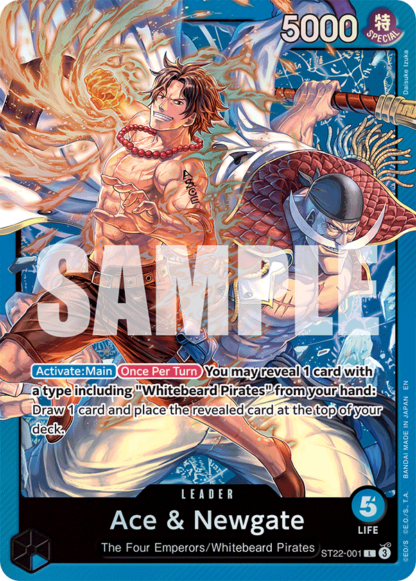 Carte Ace et Newgate ST22-001 Leader — One Piece TCG ST-22 (Bandai)