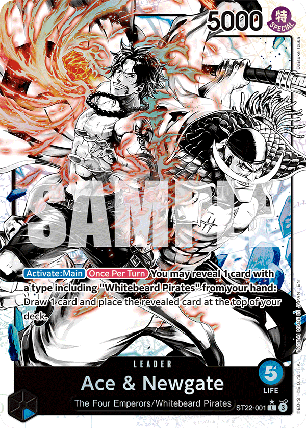 Carte Ace et Newgate ST22-001_p1 Leader — One Piece TCG ST-22 (Bandai)