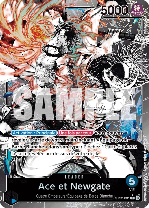 Carte Ace et Newgate ST22-001_p1 Leader ST-22 — One Piece TCG (Bandai)