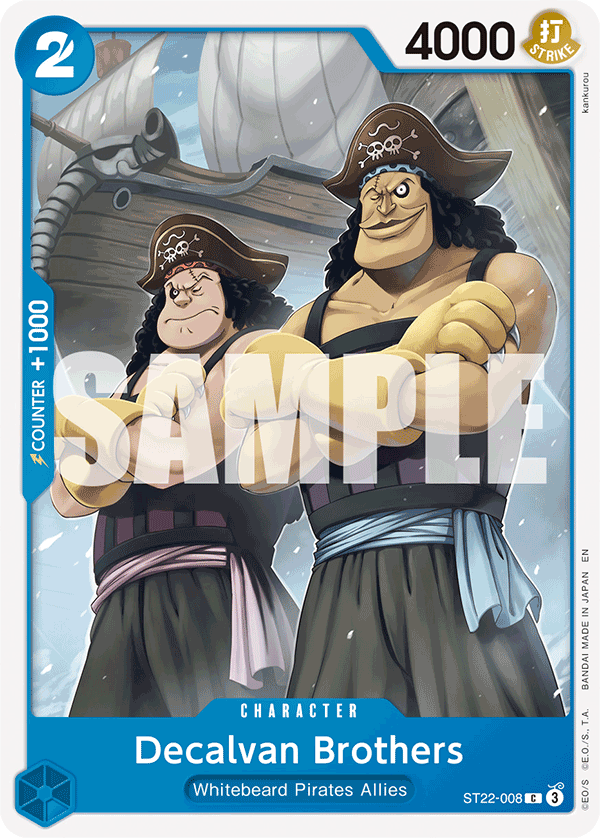 Carte Les frères Decalvan ST22-008 Common — One Piece TCG ST-22 Starter Deck: Ace & Newgate (Bandai)