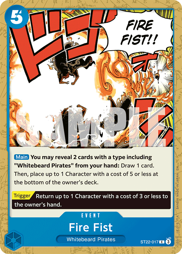 Carte Poing ardent ST22-017 Common — One Piece TCG ST-22 Starter Deck: Ace & Newgate (Bandai)