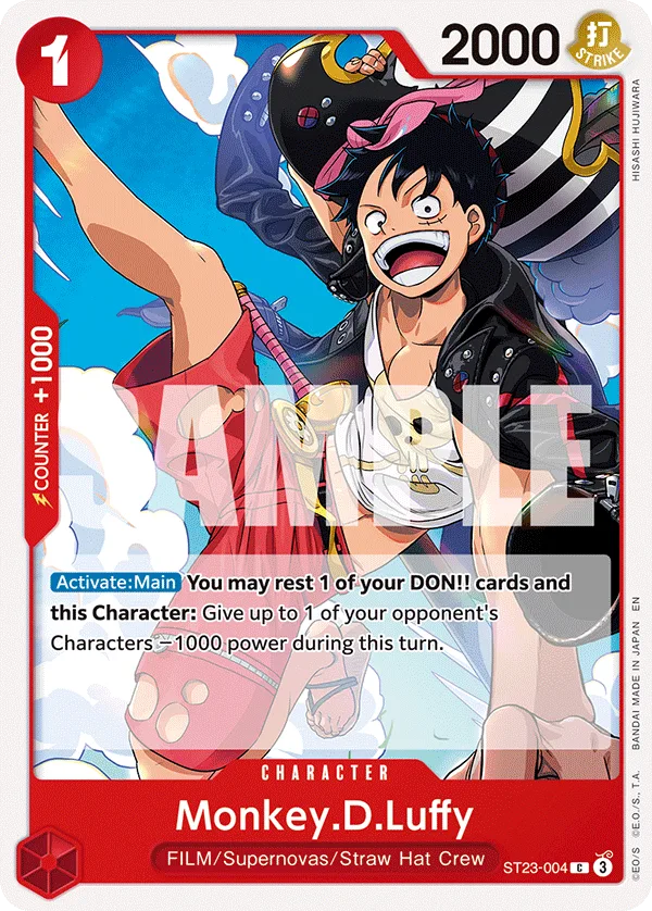 Carte Monkey D. Luffy ST23-004_r1 Common Serial — One Piece TCG ST-31 STARTER DECK -RED Monkey.D.Luffy- (Bandai)