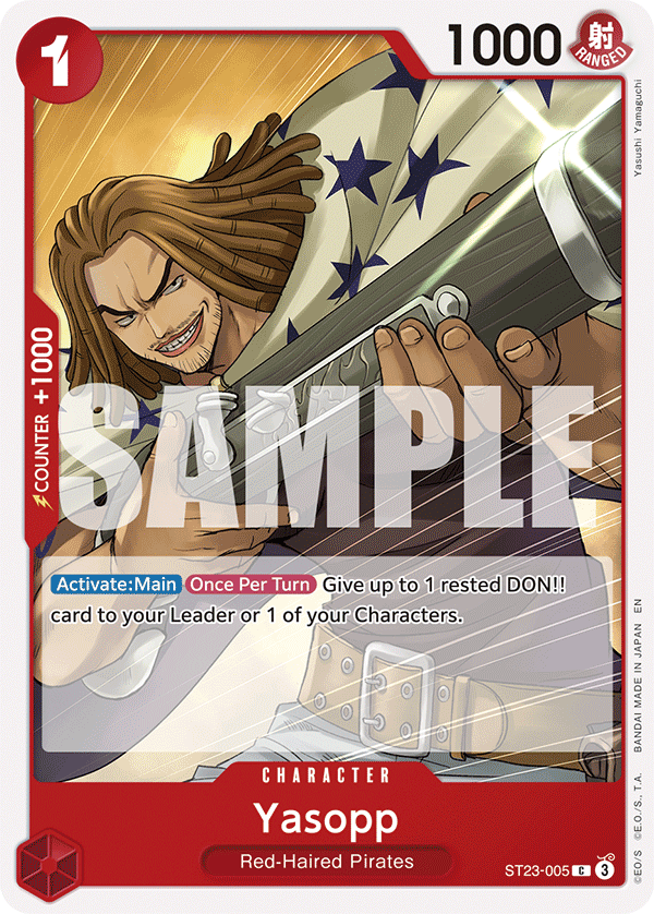 Carte Yasopp ST23-005 Common — One Piece TCG ST-23 Starter Deck: Red Shanks (Bandai)