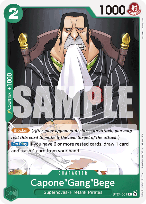 Carte Capone "Gang" Bege ST24-001 Common — One Piece TCG ST-24 Starter Deck: Green Jewelry Bonney (Bandai)