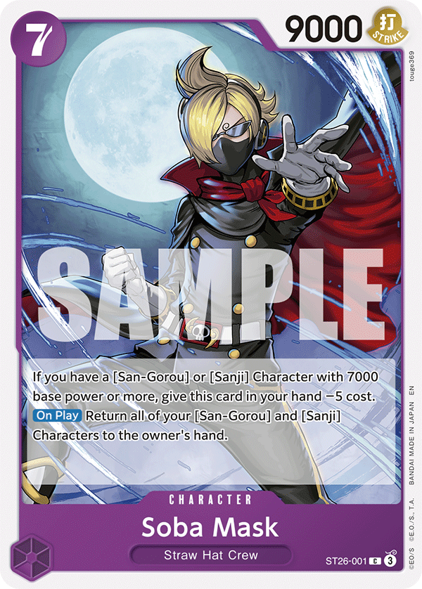 Carte O-Soba Mask ST26-001 Common — One Piece TCG ST-26 Starter Deck: Purple/Black Monkey.D.Luffy (Bandai)