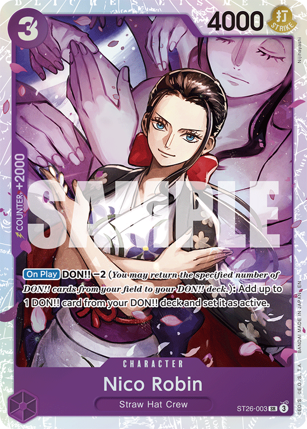 Carte Nico Robin ST26-003 Super Rare — One Piece TCG ST-26 Starter Deck: Purple/Black Monkey.D.Luffy (Bandai)