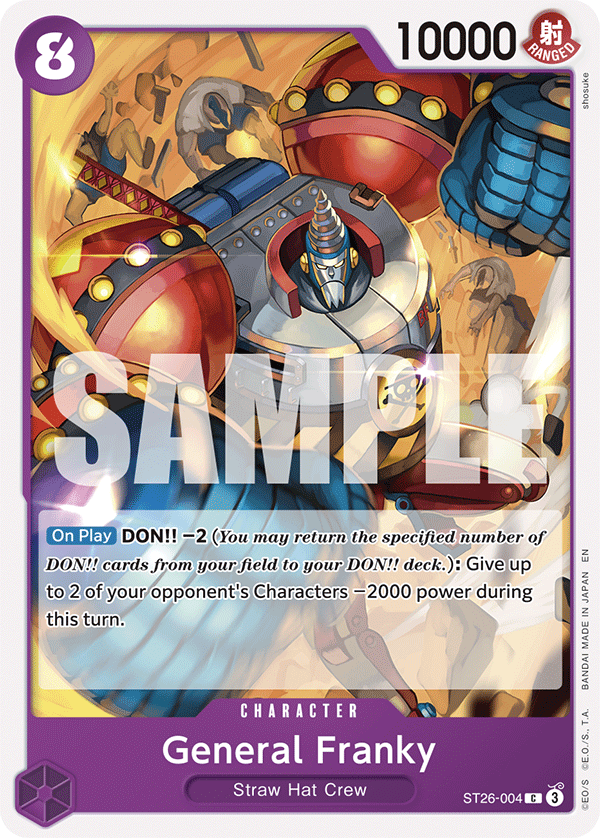 Carte Général Franky ST26-004 Common — One Piece TCG ST-26 Starter Deck: Purple/Black Monkey.D.Luffy (Bandai)