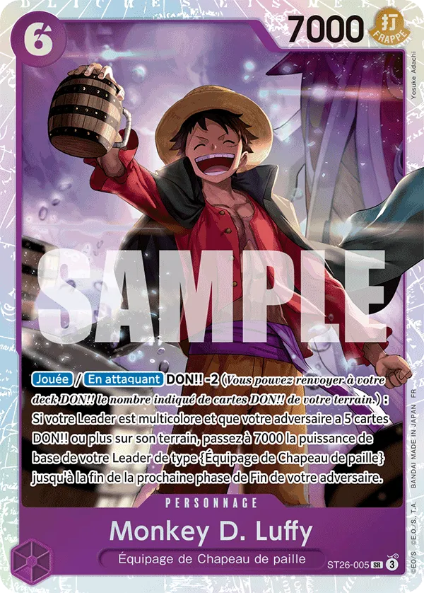 Carte Monkey D. Luffy SP SR  ST26-005 — One Piece TCG (Bandai)
