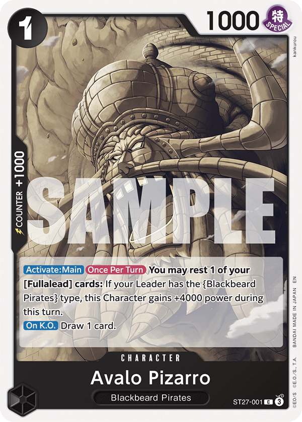 Carte Avalo Pizarro ST27-001 Common — One Piece TCG ST-27 Starter Deck: Black Marshall.D.Teach (Bandai)