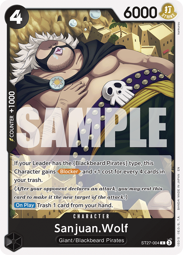 Carte Sanjuan Wolf ST27-004 Common — One Piece TCG ST-27 Starter Deck: Black Marshall.D.Teach (Bandai)