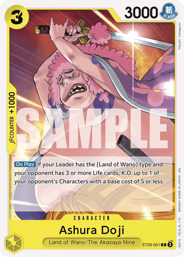 Carte Ashura Doji ST28-001 Common — One Piece TCG ST-28 Starter Deck: Green/Yellow Yamato (Bandai)