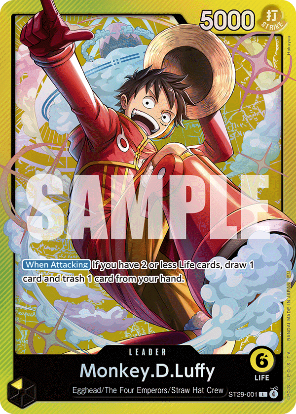 Carte Monkey D. Luffy ST29-001 Leader — One Piece TCG ST-29 (Bandai)