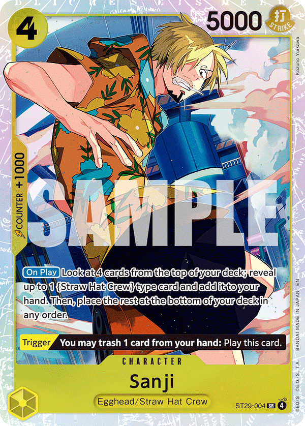 Carte Sanji ST29-004 Super Rare — One Piece TCG ST-29 (Bandai)