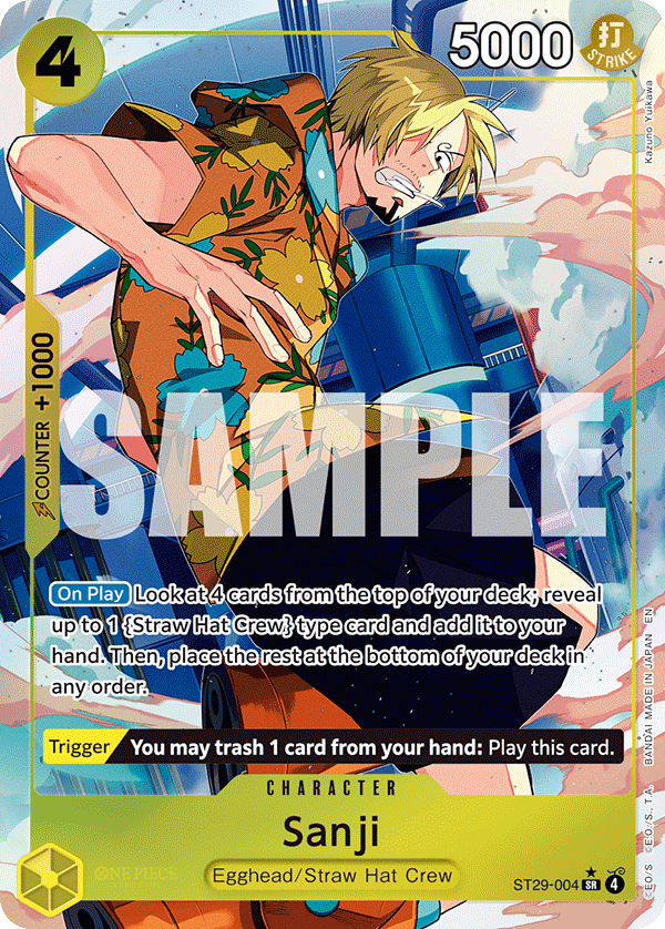 Carte Sanji ST29-004_p1 Super Rare — One Piece TCG ST-29 (Bandai)