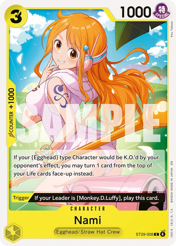 Carte Nami ST29-008 Common — One Piece TCG ST-29 Starter Deck: Egghead (Bandai)