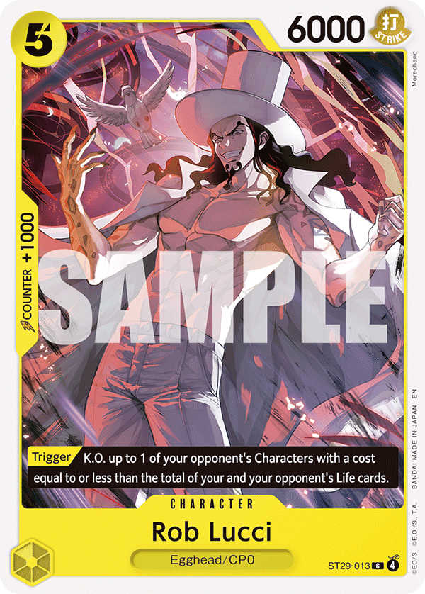 Carte Rob Lucci ST29-013 Common — One Piece TCG ST-29 Starter Deck: Egghead (Bandai)