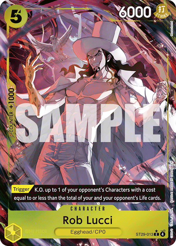 Carte Rob Lucci ST29-013_p1 Common Alt Art — One Piece TCG ST-29 Starter Deck: Egghead (Bandai)