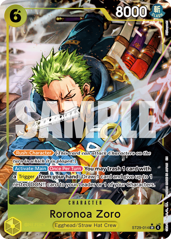 Carte Roronoa Zoro ST29-014_p1 Super Rare — One Piece TCG ST-29 (Bandai)
